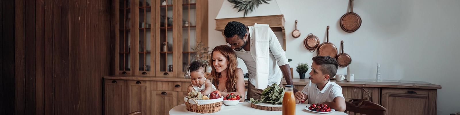 Home Interior with Family at the Table