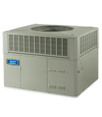 tan short rectangular silver 14 air conditioner system, with a large fan built into the top