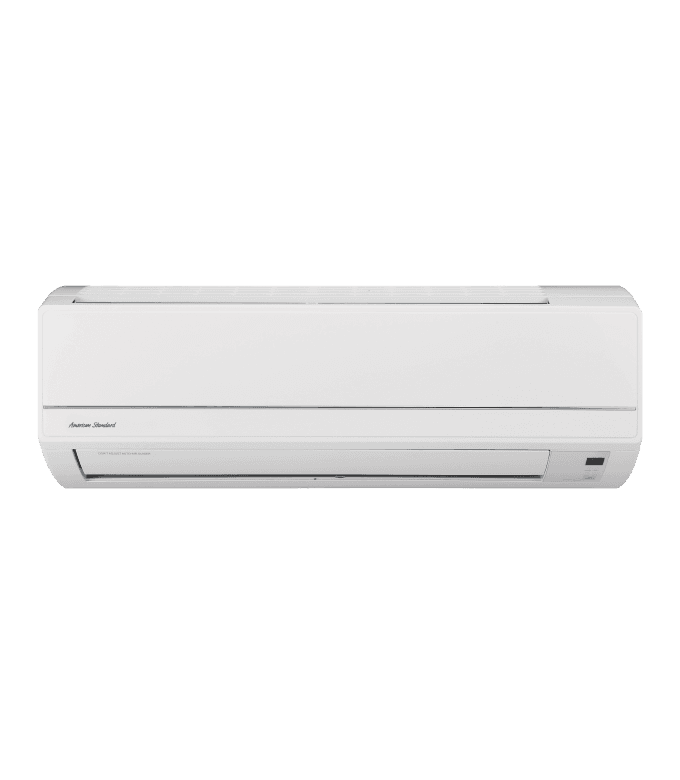 A wall mounted ductless unit with white exterior.
