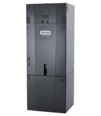 tall black "forefront gold gam5" air handler with a small indent on the front side