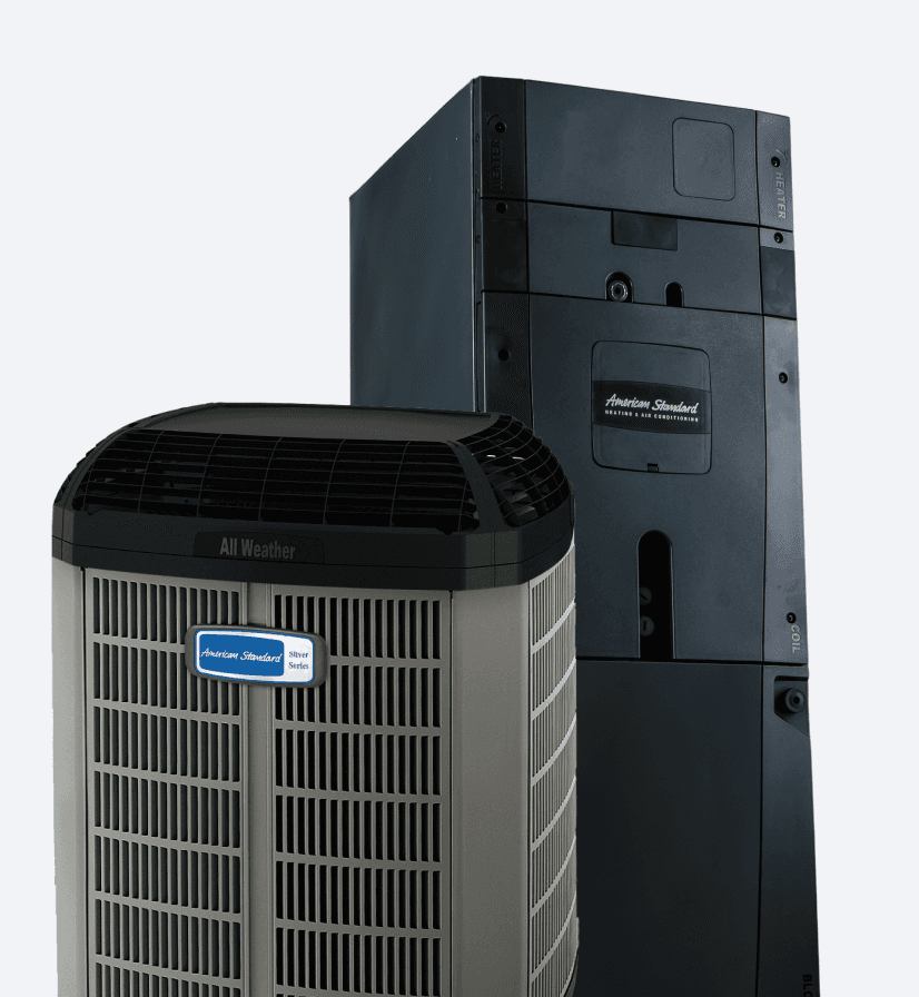 A heat pump and air handler matched system.