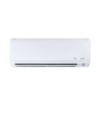 thin white rectangular high efficiency heat pump with a rectangular open on the bottom right of the front panel