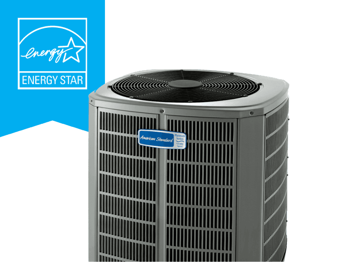 An ENERGY STAR rated heat pump with ENERGY STAR logo.