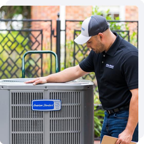 An HVAC dealer with an outdoor unit.